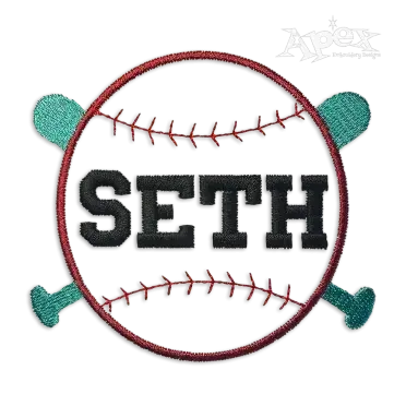 Baseball Frame & Machine Embroidery Font by Apex
