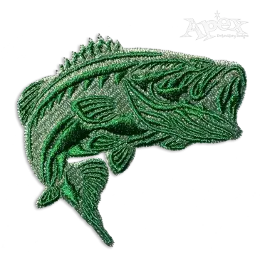 Bass Fish Machine Embroidery Design by Apex
