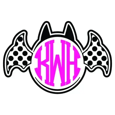 Bat Circle Monogram Frames Cuttable Designs