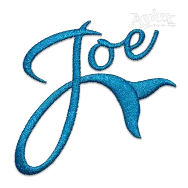Ocean Fin Tail Letters Machine Embroidery Font Letters