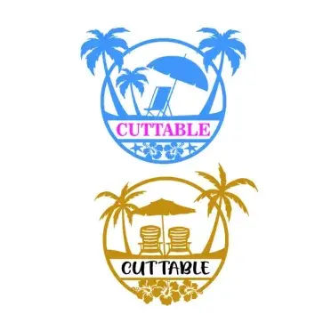 Beach Vacation Split SVG Cuttable Frame