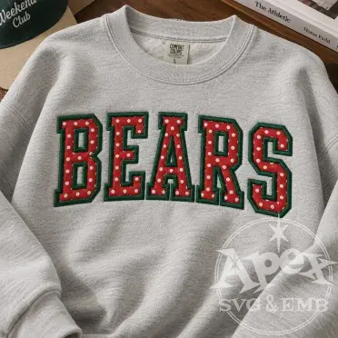 Bears School Mascot Spirit Game Sports Embroidery Design Bundle