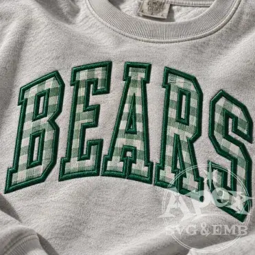 Bears School Mascot Spirit Game Sports Embroidery Design Bundle