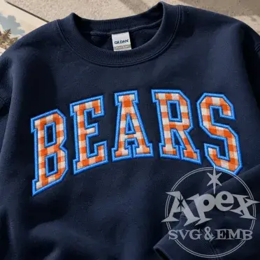 Bears School Mascot Spirit Game Sports Embroidery Design Bundle