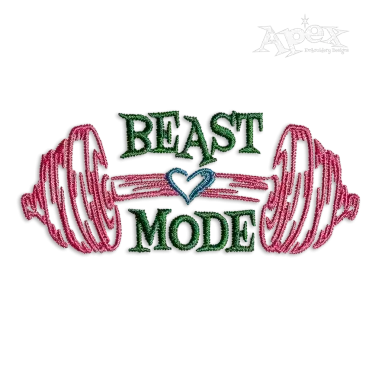 Beast Mode Weightlifting Weight Gym Embroidery Design