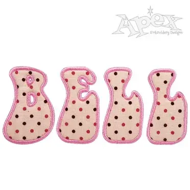 Bell Bottom Applique Embroidery Font