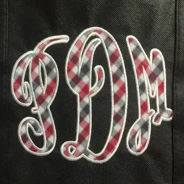 Bold Curlz Circle Monogram Applique Embroidery Font