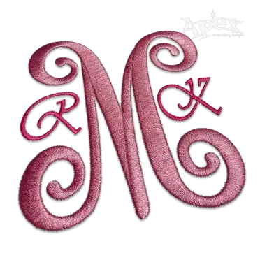 Bold Vine Interlocking Machine Embroidery Font