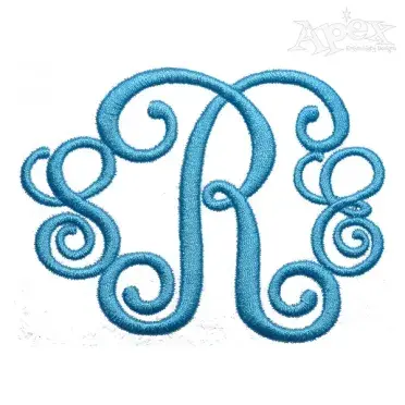 Bold Vine Interlocking Monogram Embroidery Font