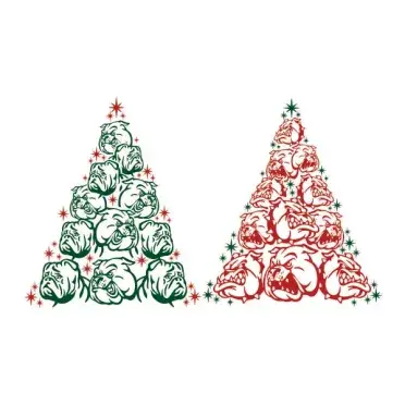 Bull Dog Christmas Tree SVG Cuttable Design