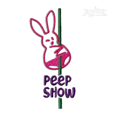 Easter Bunny Word Art Peep Show Machine Embroidery Design