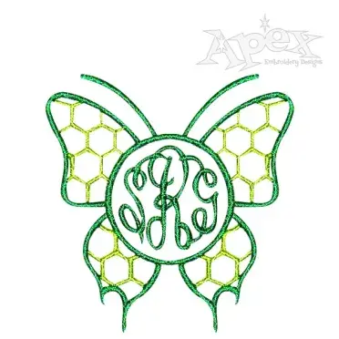 Butterfly Monogram Frame Embroidery Designs