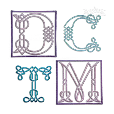 Irish Celtic Knots Machine Embroidery Font Letters - Apex
