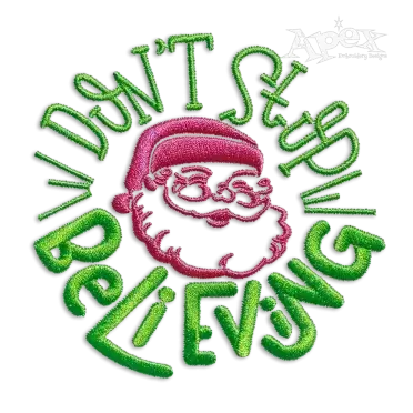 Don't Stop Believing Santa Machine Embroidery Designs