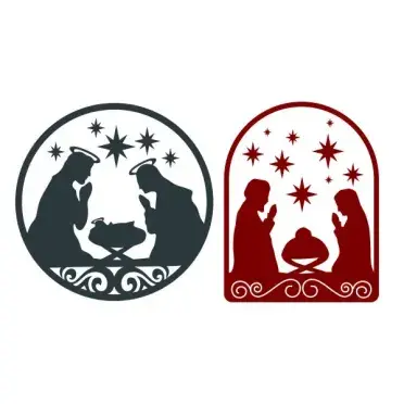 Christmas Nativity Scene SVG Cuttable Design