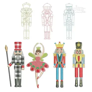Christmas Nutcracker Solider Dancing Fairy Machine Embroidery Apex all