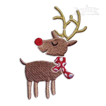 Christmas Rudolph Reindeer Machine Embroidery Design by Apex