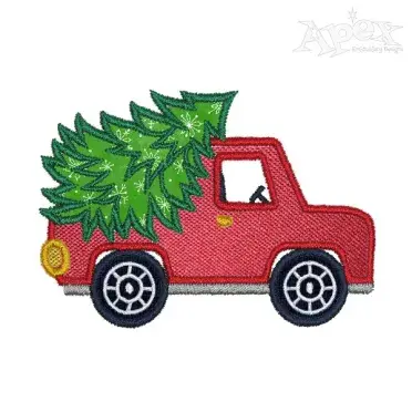 Christmas Truck Applique Embroidery Design