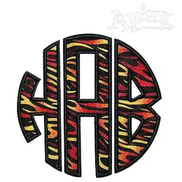 Circle Full Applique Embroidery Font
