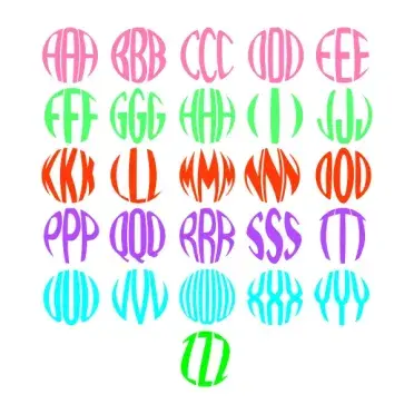Circle Globe Monogram Cuttable Font