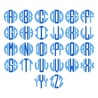 Circle Jagged SVG Monogram Fonts