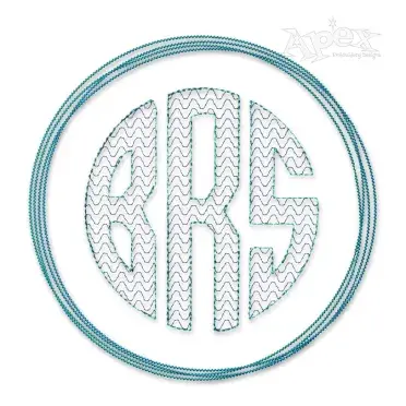 Circle Monogram Frame Sketch Embroidery Design