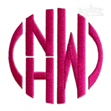 Circle Stacked Monogram Machine Embroidery Font - Apex