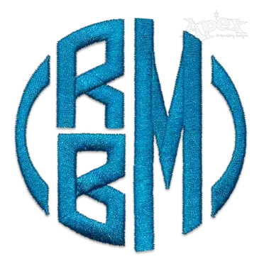 Circle Stacked Monogram Machine Embroidery Font 