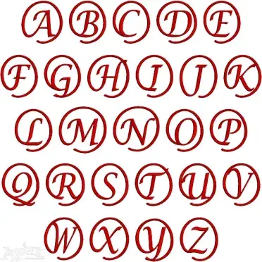 Circle Ends Alphabet Embroidery Font