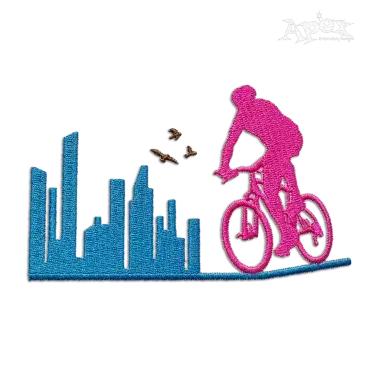 City Bike Cycling Machine Embroidery Design by Apex