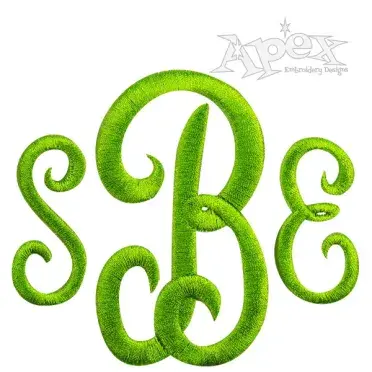 Classic Curlz Monogram Machine Embroidery Font