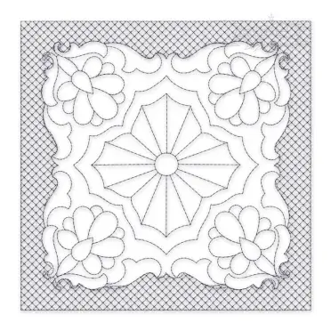 Classic Floral #3 Quilt Block Embroidery Design