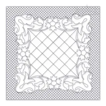 Classic Floral #4 Quilt Block Embroidery Design