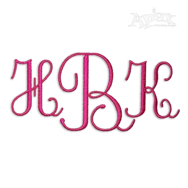 Clip Script Machine Embroidery Font by Apex Designs