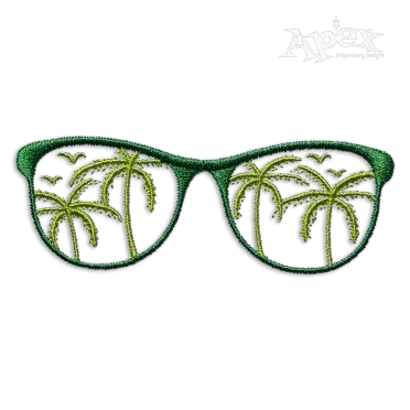 Palm Tree Sunglasses Embroidery Design