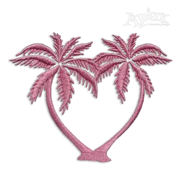 Palm Tree Heart Shape Embroidery Design