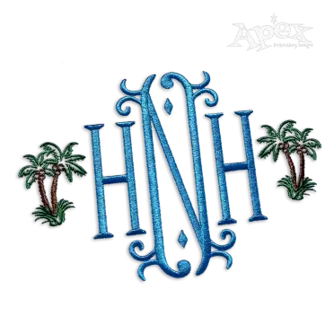 Coconut Palm Trees Machine Embroidery Design 