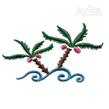 Coconut Palm Trees Island Machine Embroidery Apex Designs