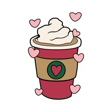 Drinks Mug Cup with Hearts Pack SVG Cuttable Design