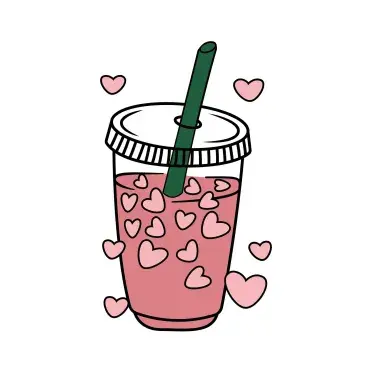 Drinks Mug Cup with Hearts Pack SVG Cuttable Design