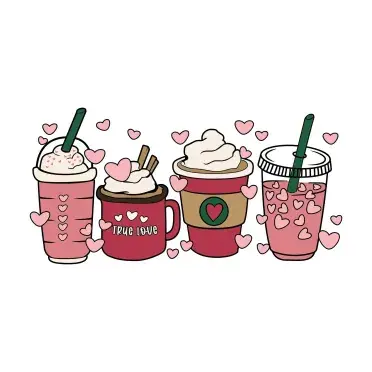 Drinks Mug Cup with Hearts Pack SVG Cuttable Designs