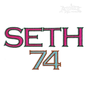Copperplate two color Machine Embroidery Font - Apex