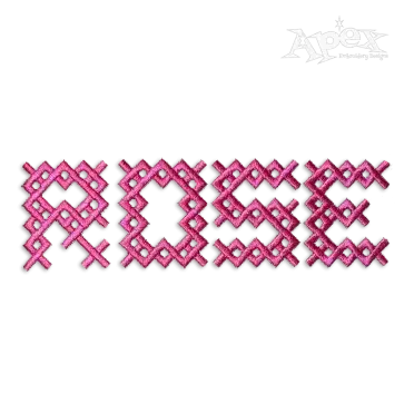 Cross Stitch Style Machine Embroidery Font - Apex