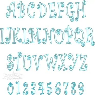 Curlz Applique Embroidery Font
