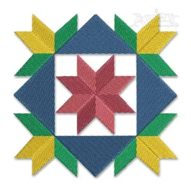 Geometric Decorative Square Block Embroidery Design