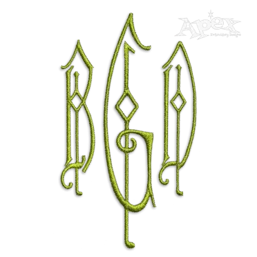 Delilah Monogram Machine Embroidery Font by Apex