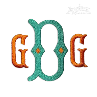 Diamond Fishtail Monogram Machine Embroidery Font - Apex Designs