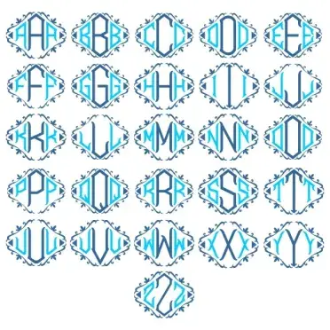 Diamond Monogram Frame Svg Cuttable Designs