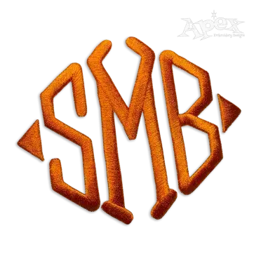 Diamond Logo Monogram Machine Embroidery Font - Apex Designs