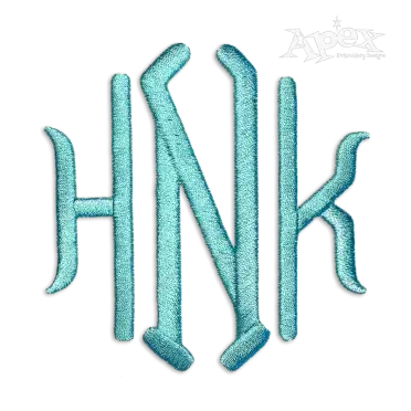 Diamond Logo Monogram Machine Embroidery Font - Apex
